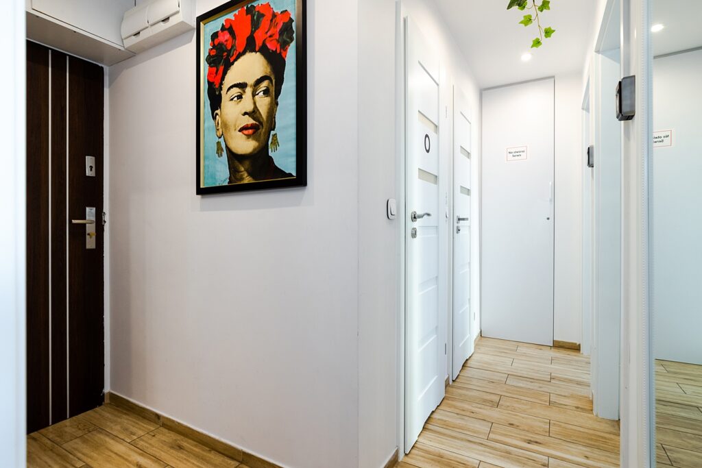 Entrance and hallway of a modern apartment in central Warsaw