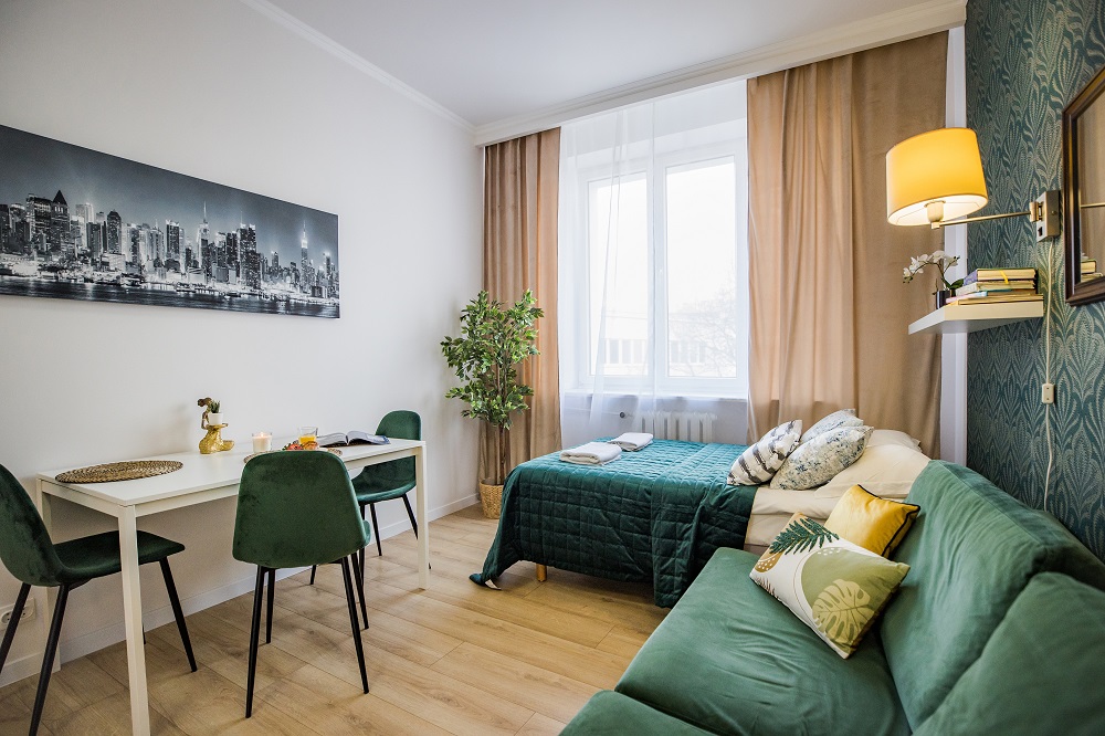Apartamento en alquiler a corto plazo en Varsovia con baño y cocina americana Ochota G3