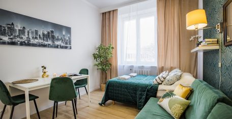 Kısa süreli kiralık Varşova daire banyo ve mutfaklı Ochota G3